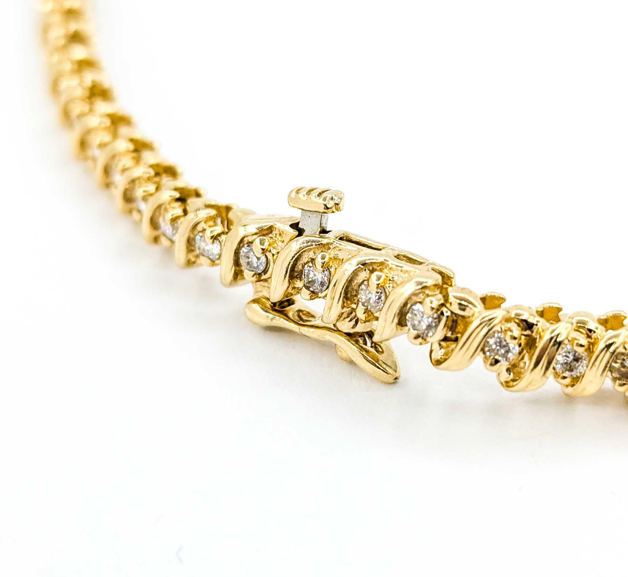 Women's Diamond Tennis Necklace in 14k Yellow Gold