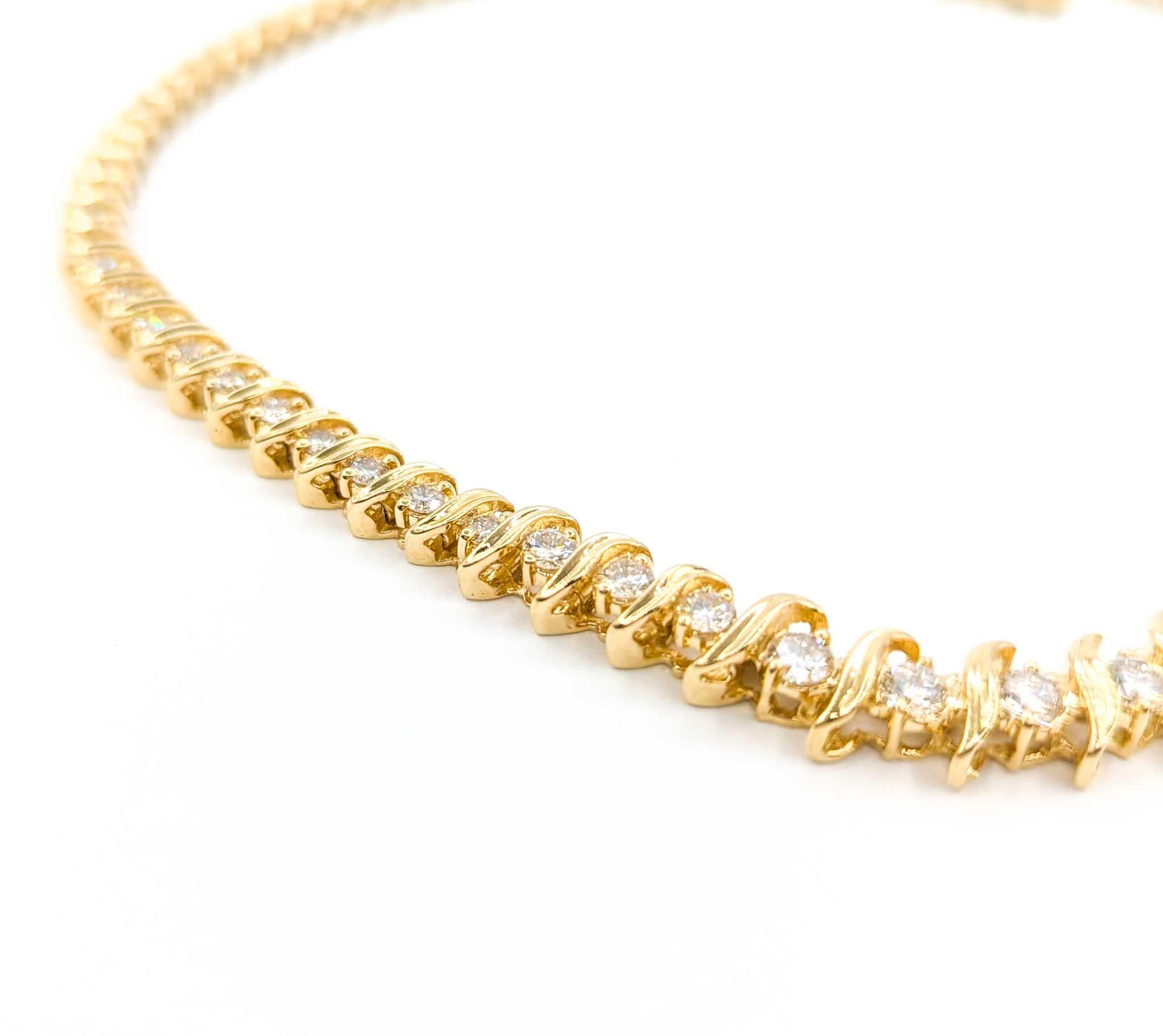 Diamond Tennis Necklace in 14k Yellow Gold 1