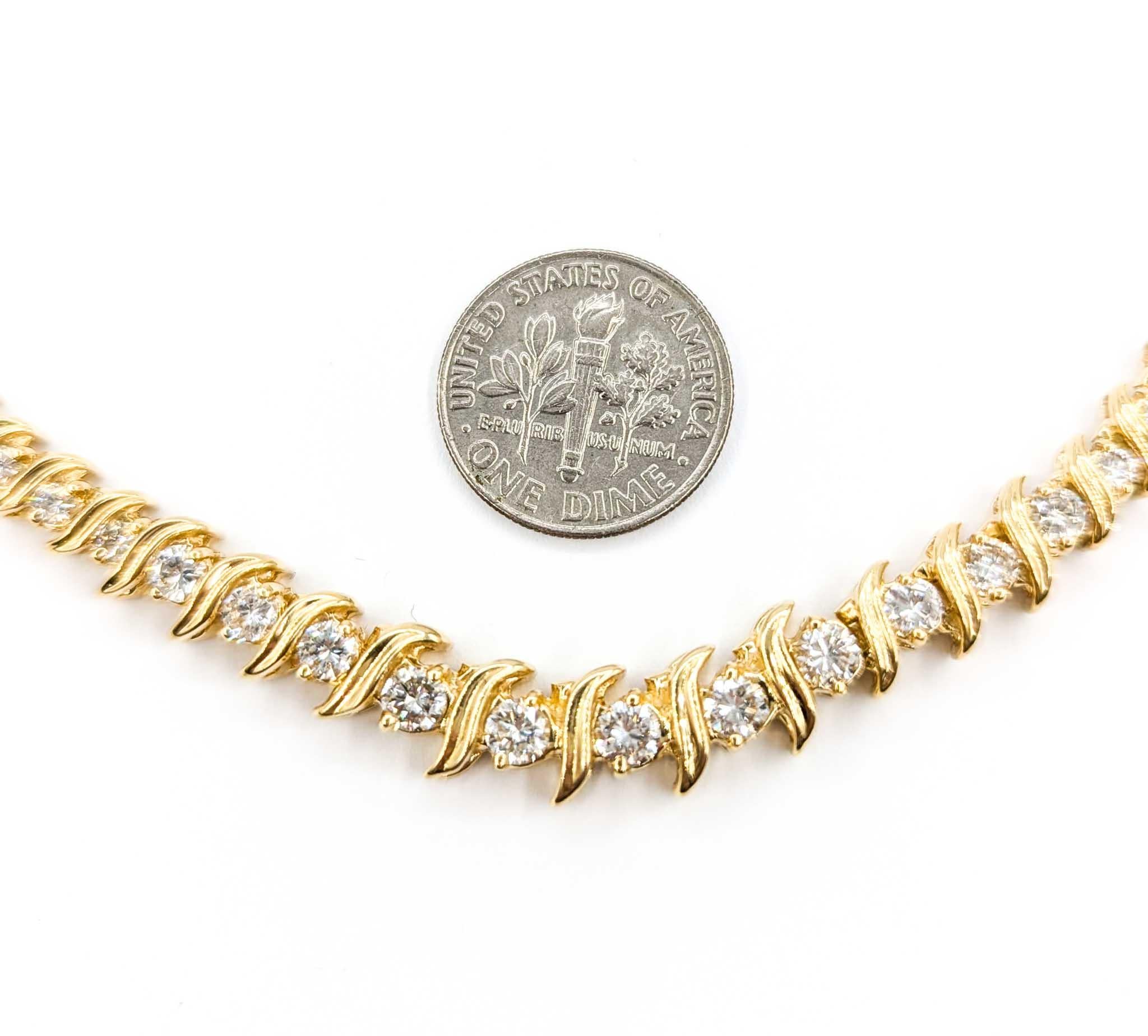 Diamond Tennis Necklace in 14k Yellow Gold 2