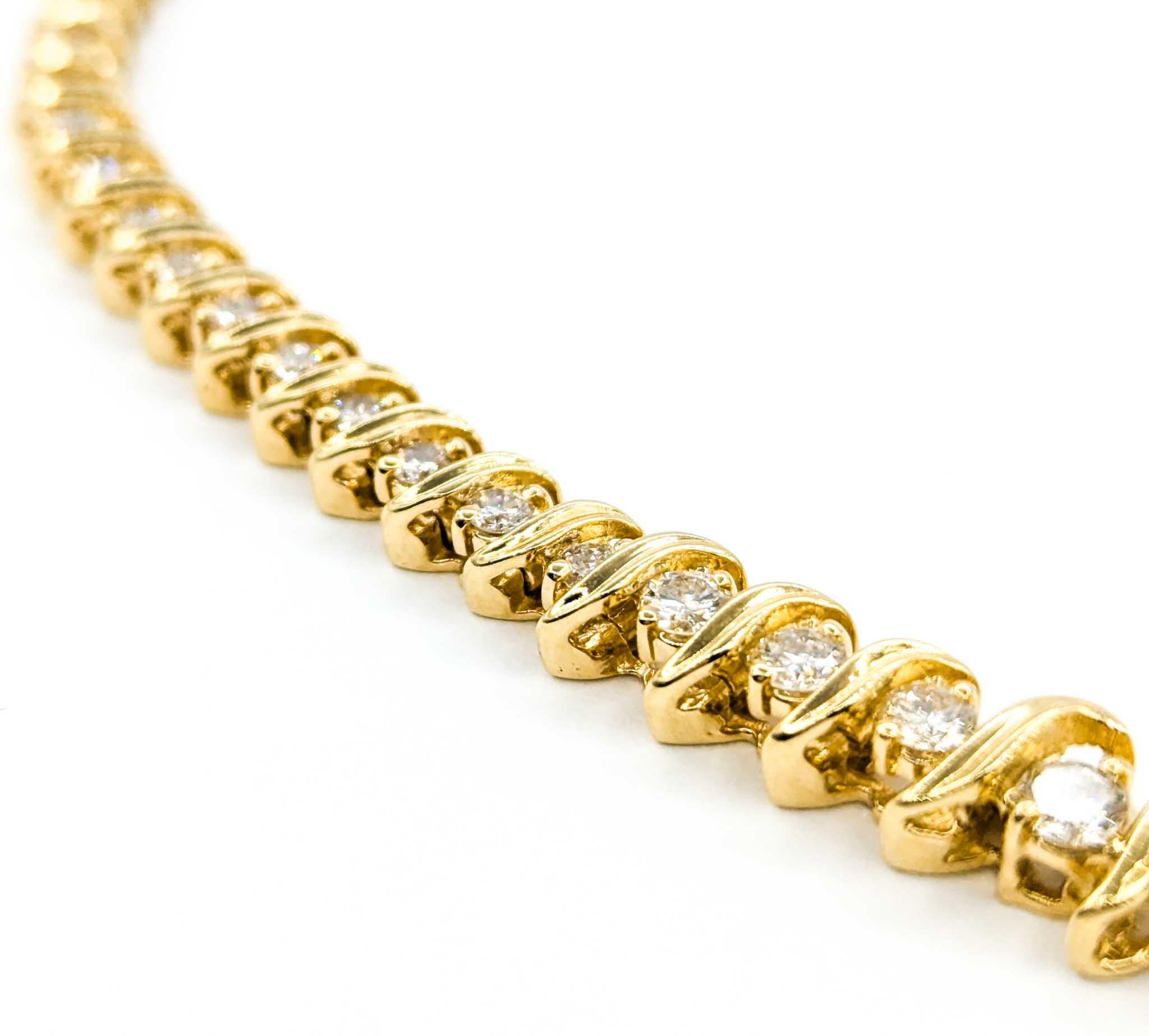 Diamond Tennis Necklace in 14k Yellow Gold 3