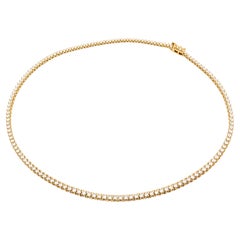 Diamond Tennis Necklace in 14k Yellow Gold