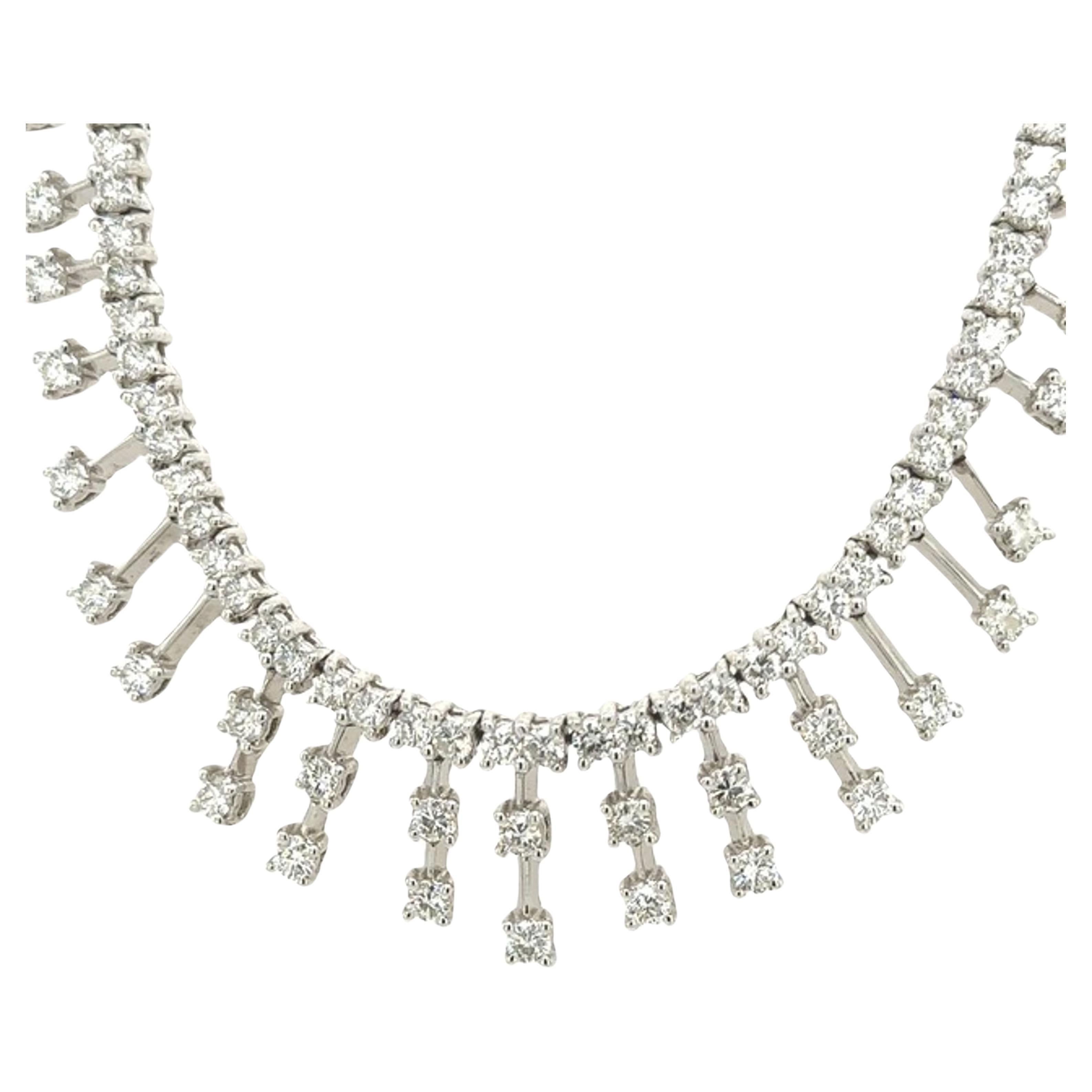 Diamond Tennis Necklace Set with 4.0ct of Round Diamonds in 18ct White Gold