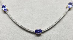 Diamond "Tennis" Necklace with 2.36cts in Diamonds and Tanzanite Set in 2-Tone