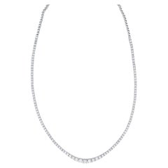 Diamond Tennis Riviere Necklace 4.35 Carats 18K Gold