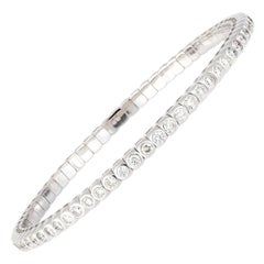 Diamant Tennis Stretchable Armreif Armband 18K Gold Diamant 3,00 Karat/66 Stück