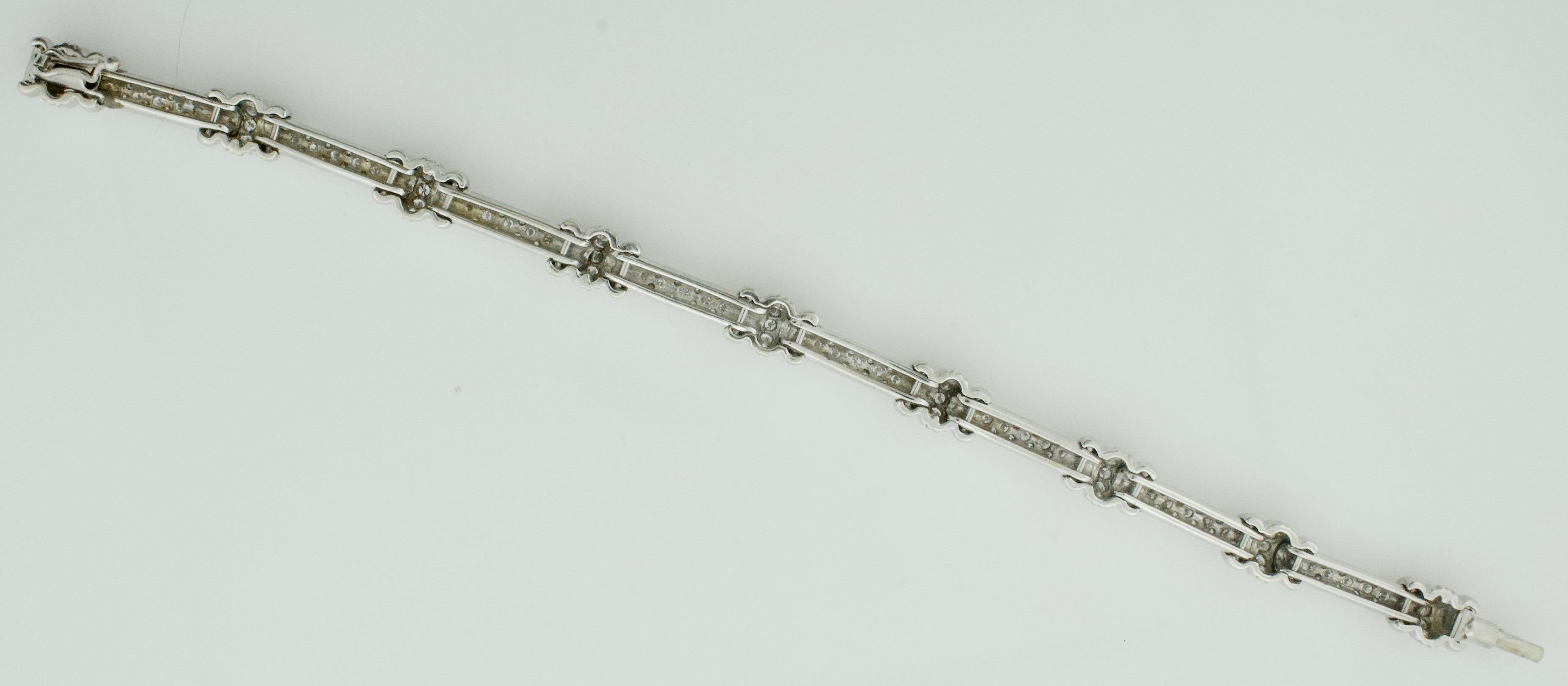 Diamond Tennis Style Bracelet in 14 Karat White Gold 2