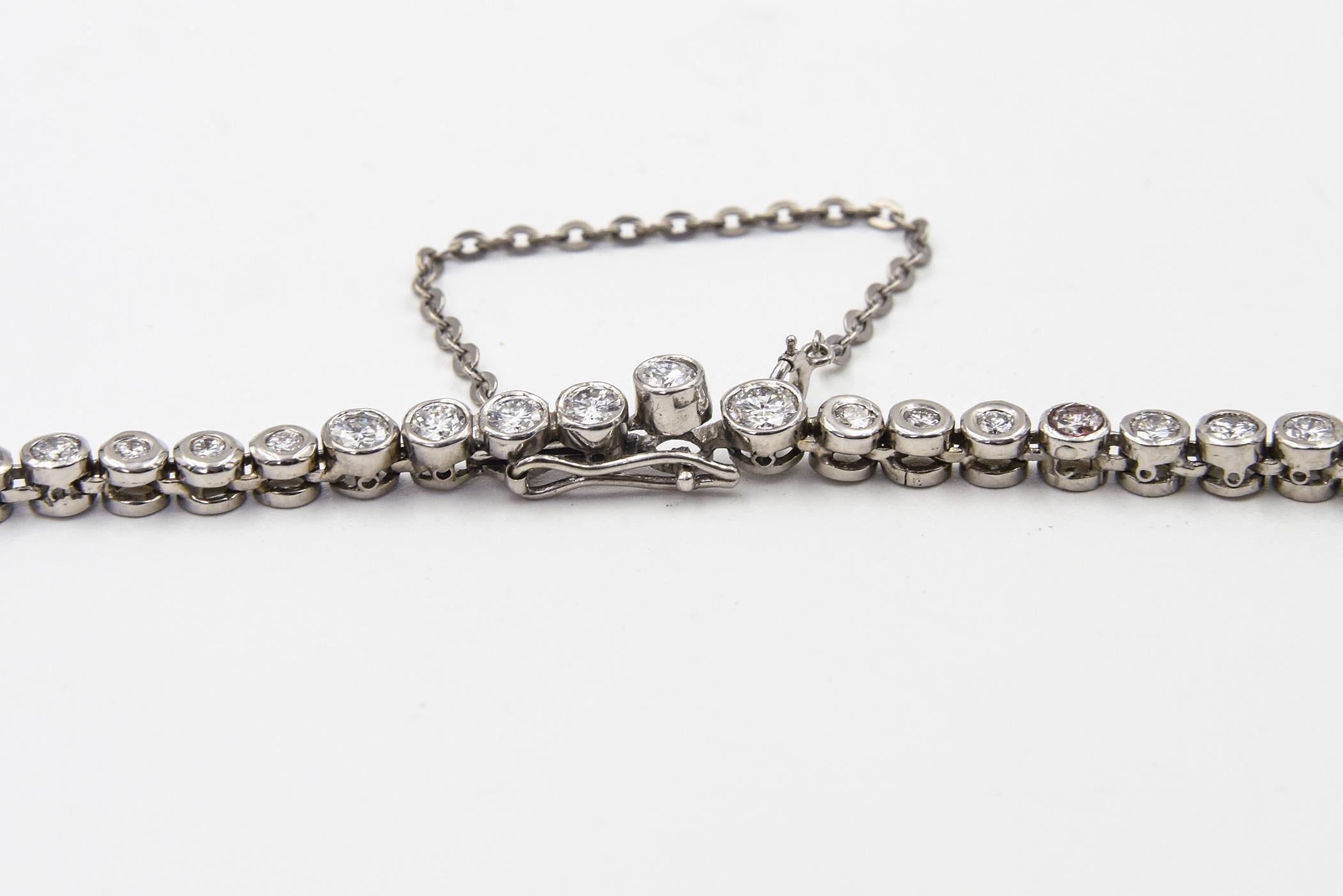 Collana Tennis con diamanti in oro bianco in vendita 5