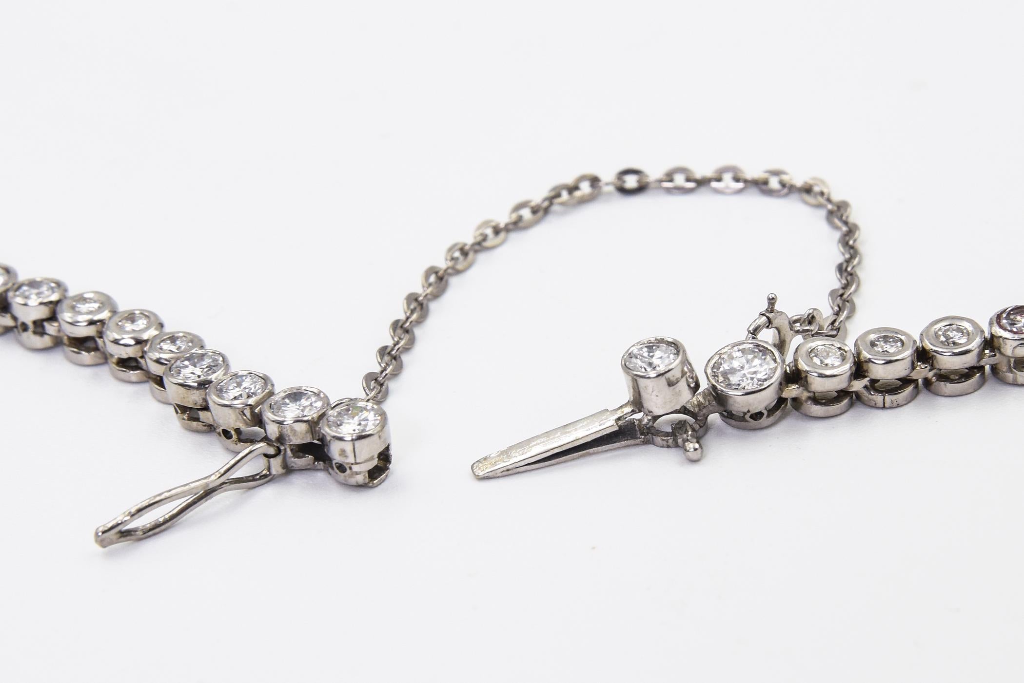 Collana Tennis con diamanti in oro bianco in vendita 6