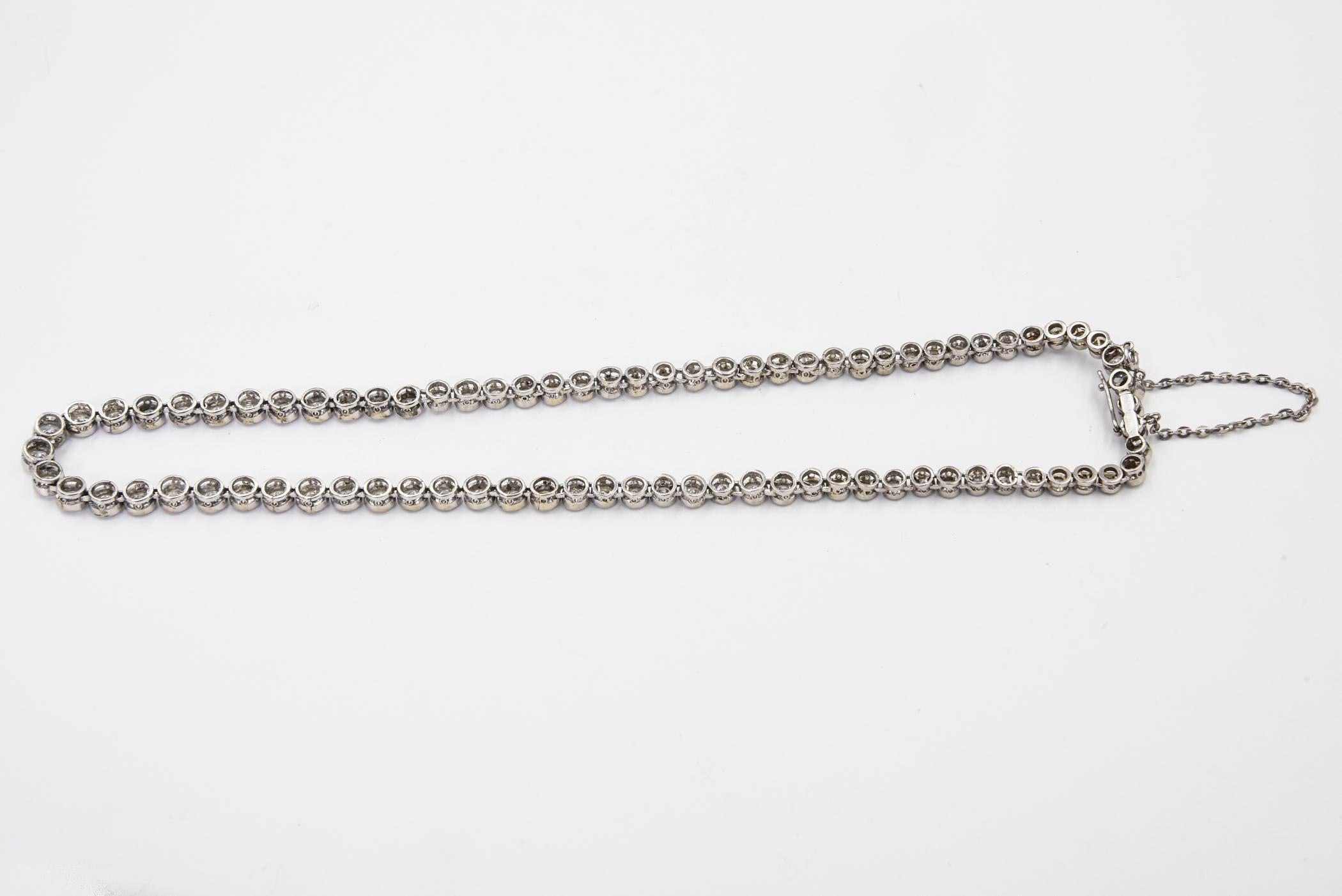 Collana Tennis con diamanti in oro bianco in vendita 4