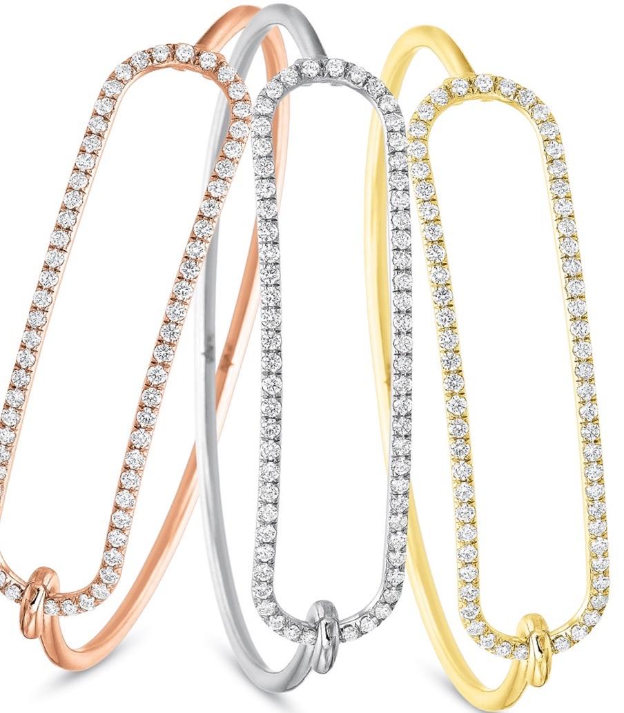 Diamant-Zensionsarmband aus 18 Karat Weißgold für Damen oder Herren im Angebot