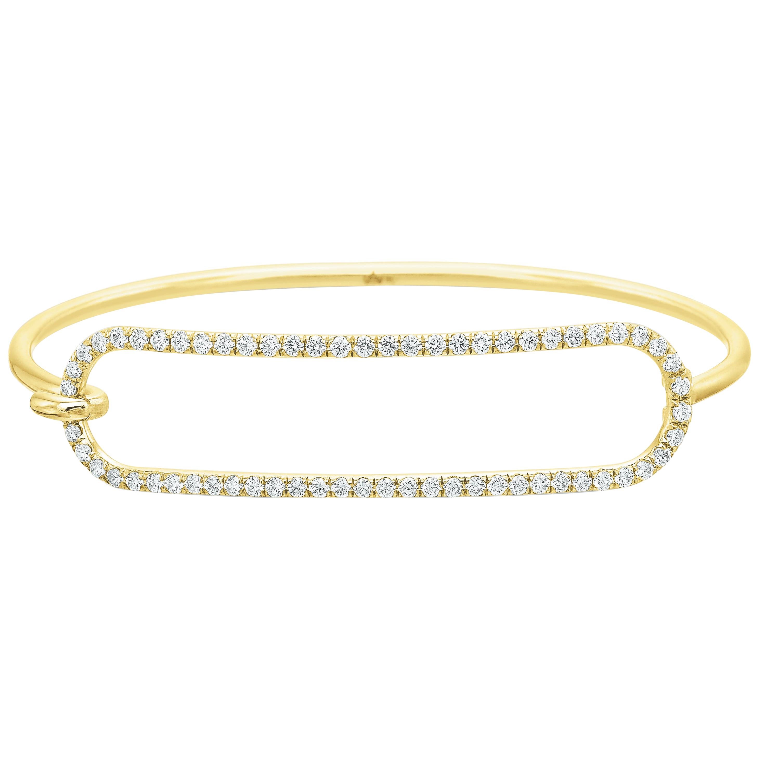 Bracelet série Tension en or jaune 18 carats et diamants en vente