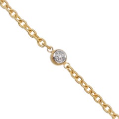 Diamond Textured Gold Chain Link Bracelet