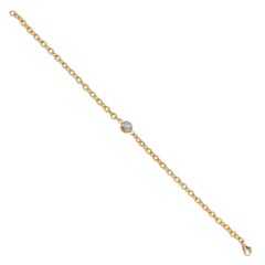 Diamond Textured Gold Chain Link Bracelet