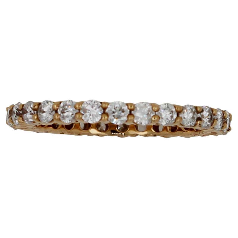 Diamond Channel Set Eternity Band Classic Stackable 18 Karat Yellow ...