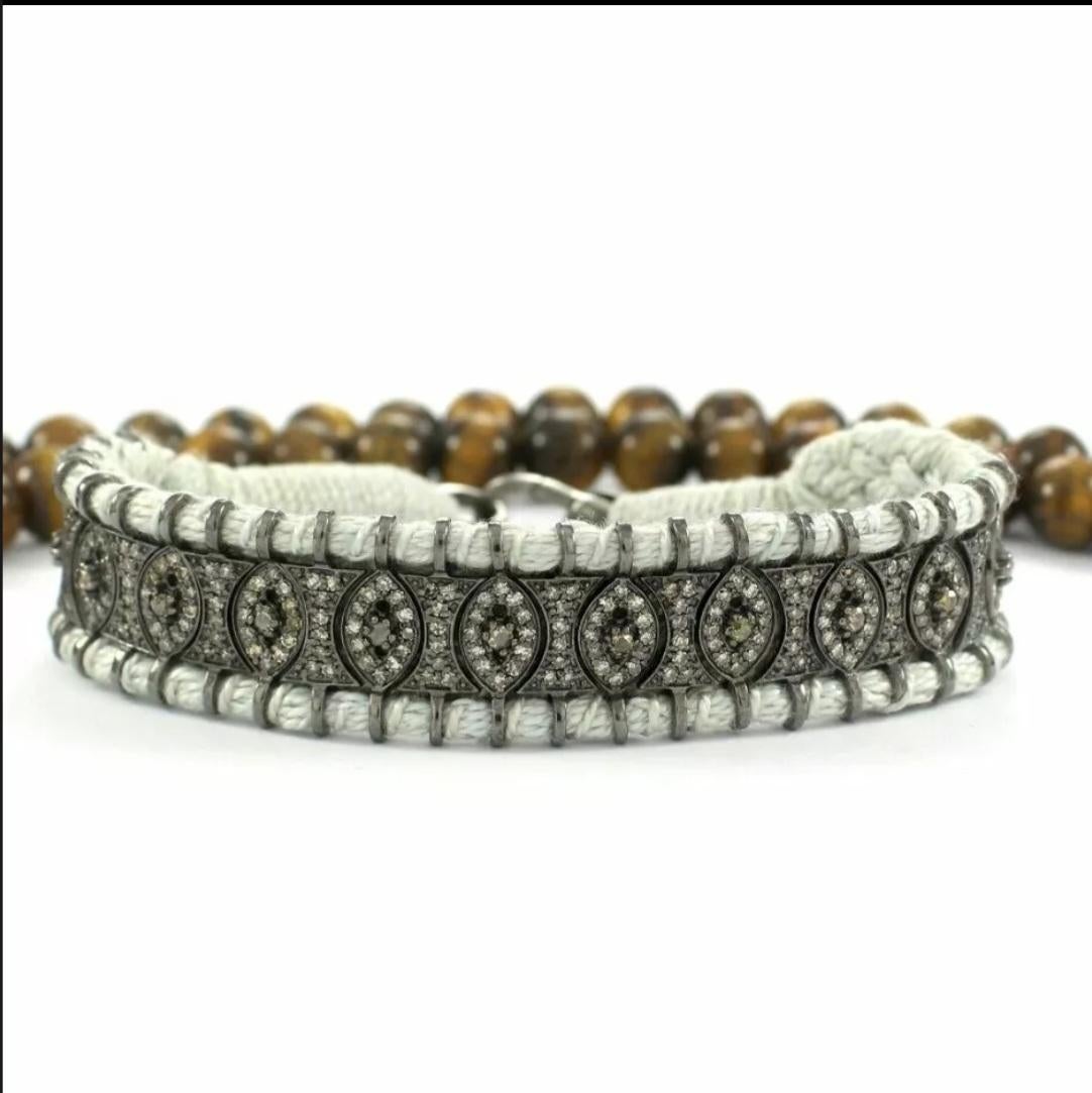 Women's or Men's Diamond Thread Bracelet 925 Silver Macrame Bracelet Birthday Gift For Women. For Sale