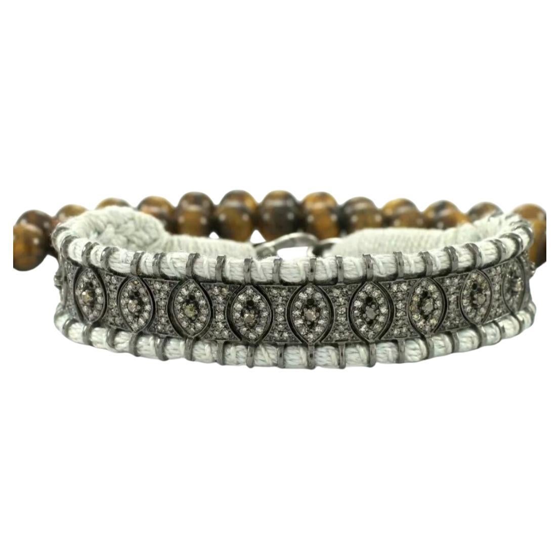 Diamond Thread Bracelet 925 Silver Macrame Bracelet Birthday Gift For Women.
