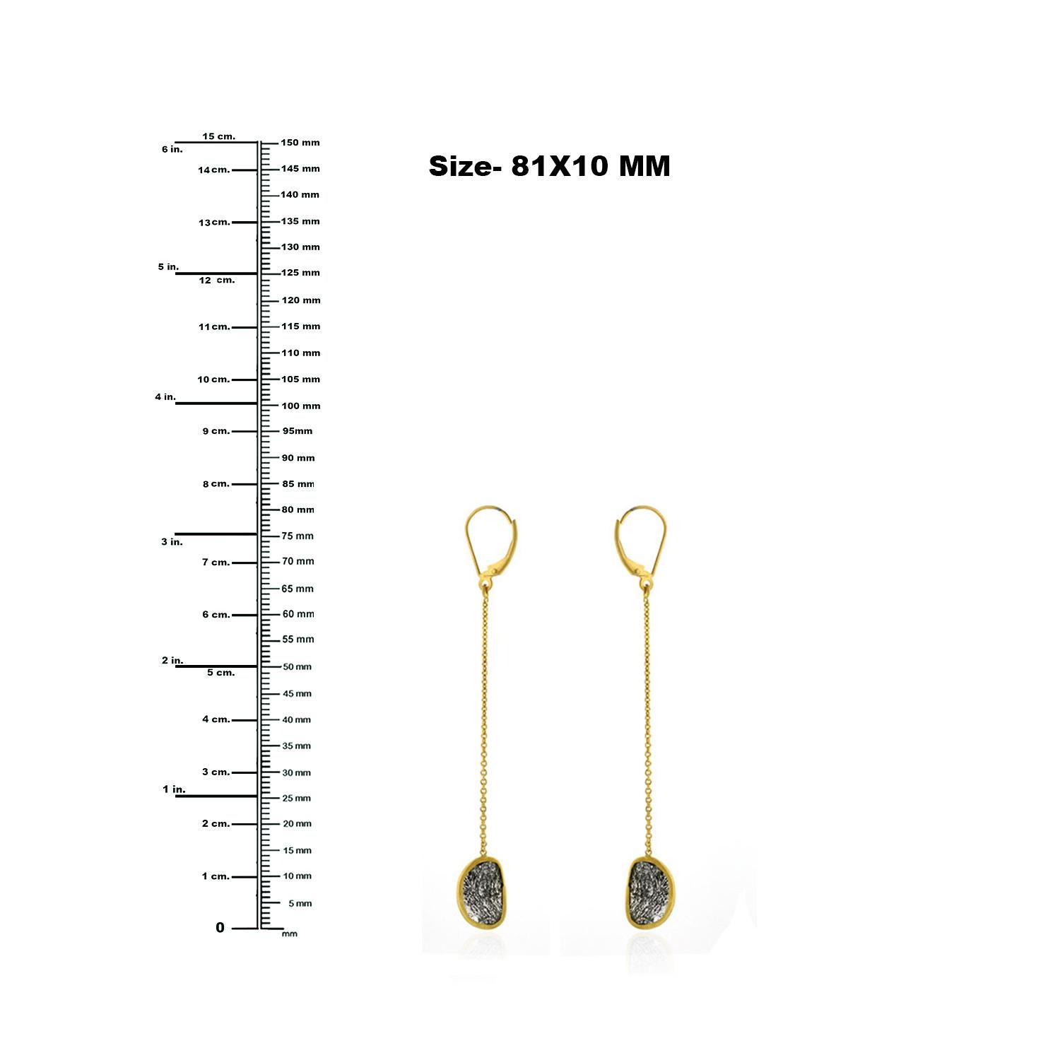 Diamond Thread Earrings Made In 18kt Yellow Gold In New Condition For Sale In New York, NY