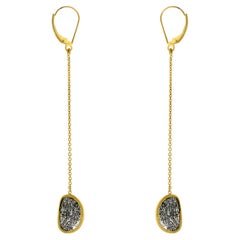 Diamond Thread Earrings Made In 18kt Yellow Gold