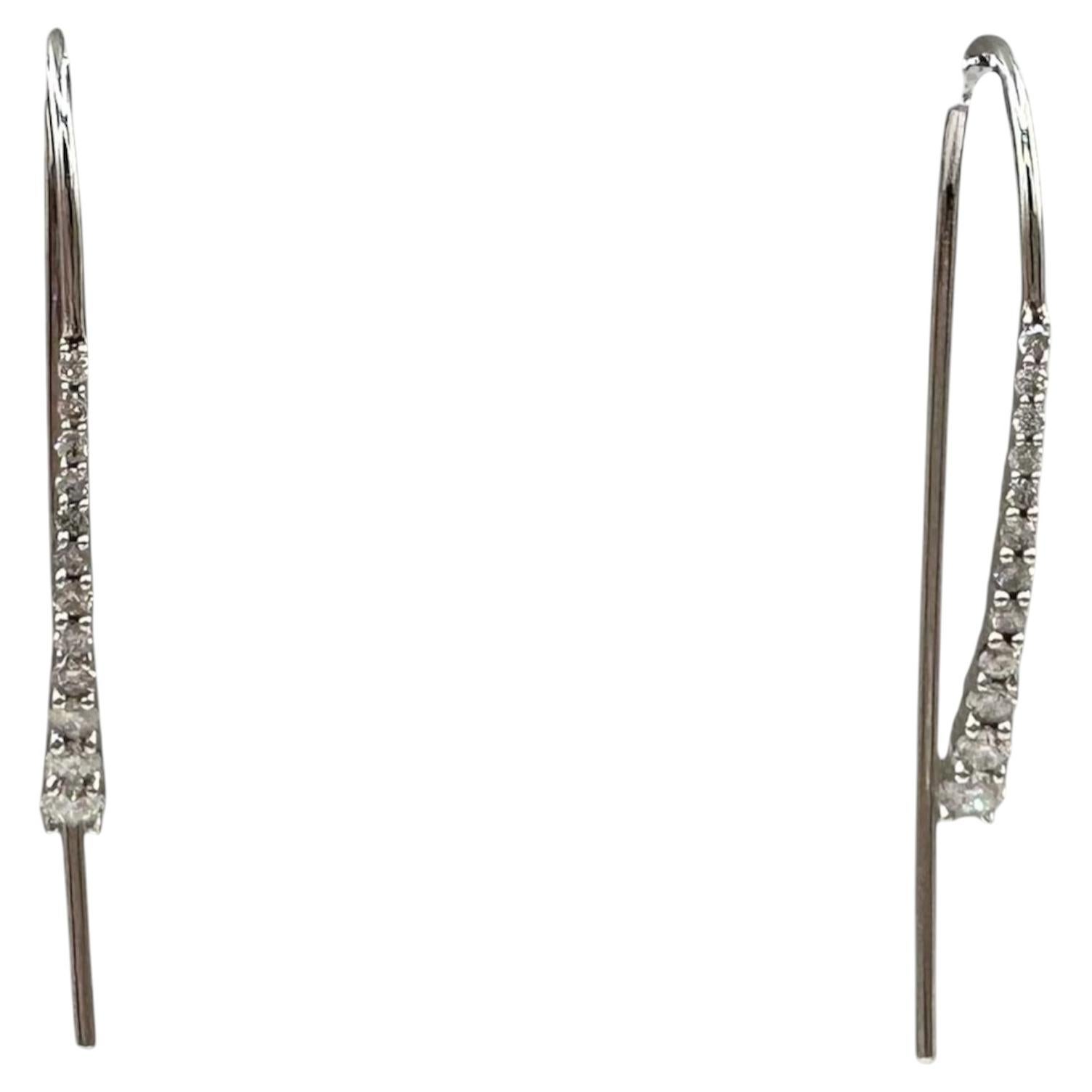 Diamond Threader Dangle Earrings in 10kt White Gold, 0.50ctw