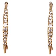 Diamond Threader Drop Earrings, Tapered Diamond Ear Climbers, 14K Yellow Gold