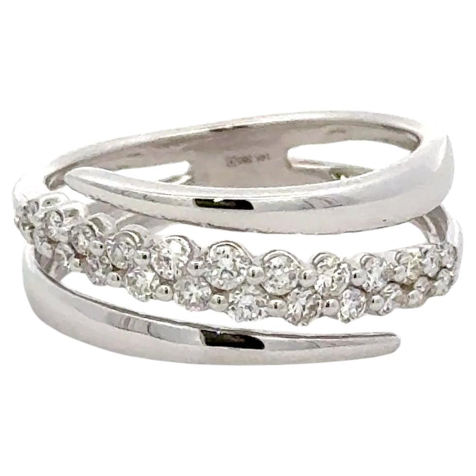 Anello con diamante a tre file The Claw 0,45 carati in oro giallo 14 carati G-H SI1-2 3,7 grammi in vendita