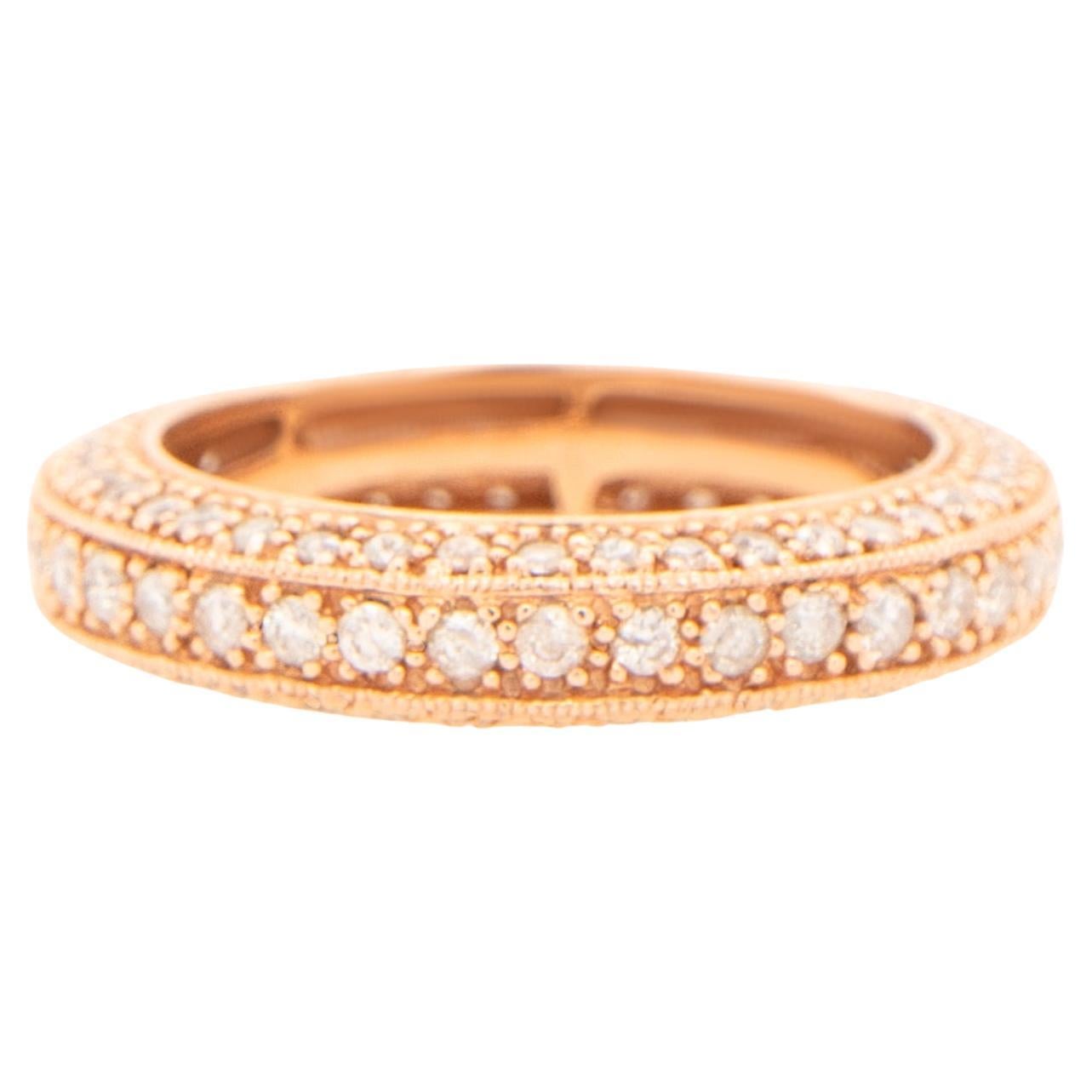 Eternity-Ring aus 14 Karat Roségold mit drei Reihen Diamanten