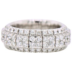 White Diamonds Three-Row Eternity Fashion Ring