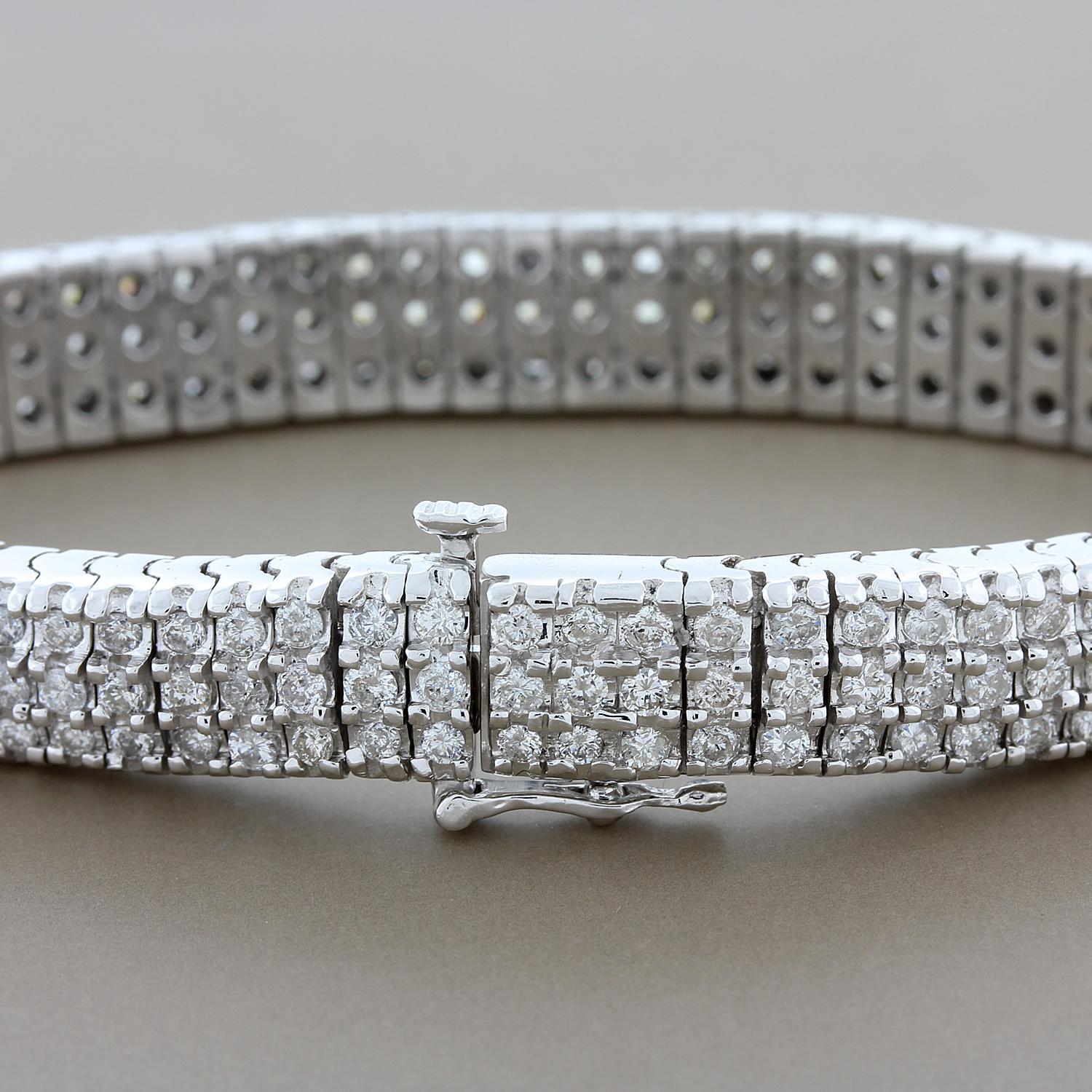 Women's Diamond Rowed Gold Tennis Bracelet