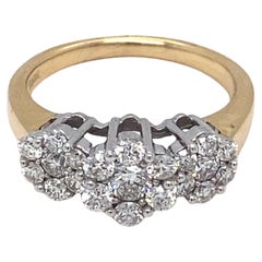 Diamond Three Stone Two Tone Ring