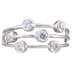 Diamond Three Strand Bubble Style Ring in 18ct White Gold