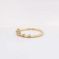 Diamond Tiara Band 14 Karat Yellow Gold Round Diamond Fashion Band Crown Design
