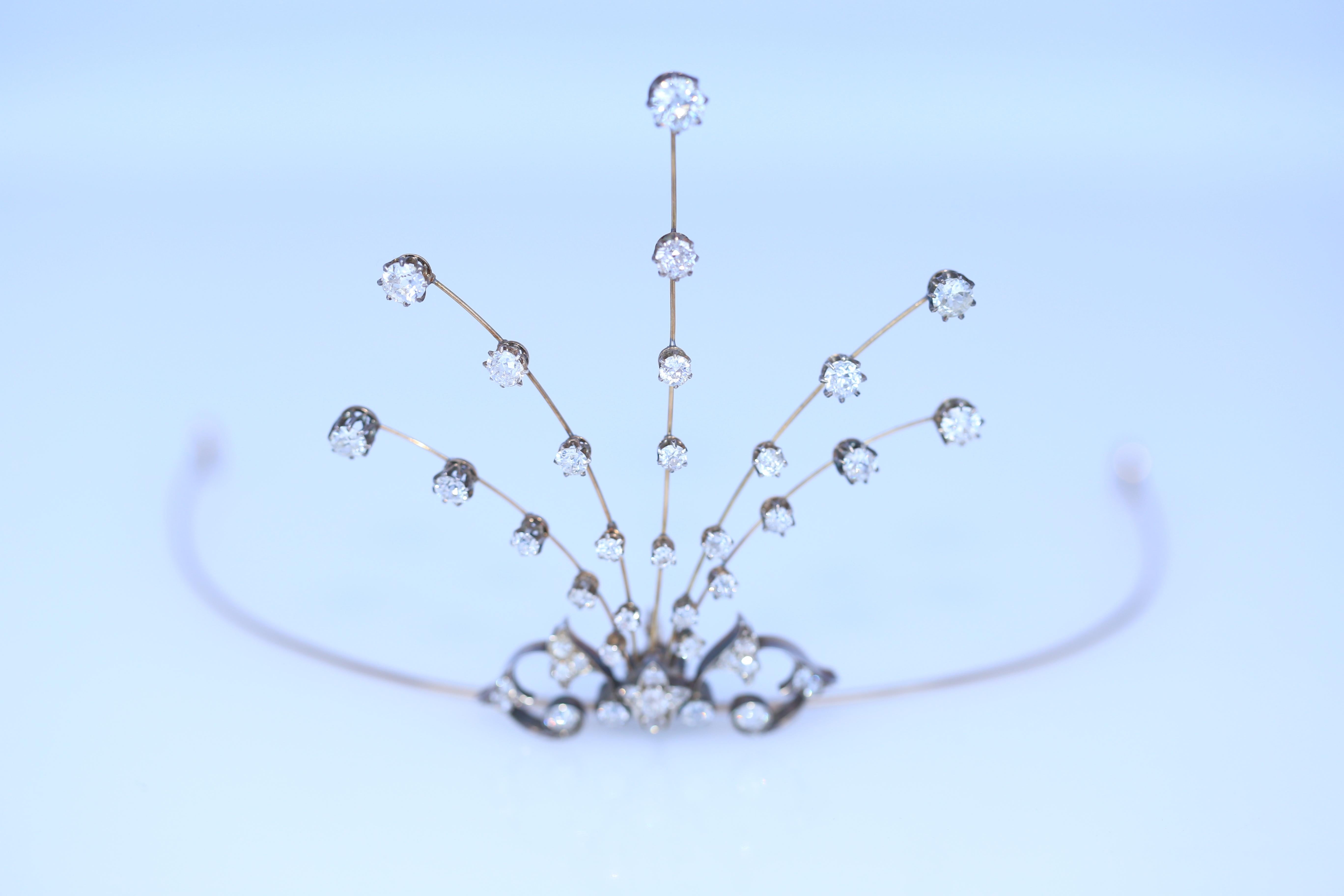 Diamond Tiara Brooch Aigrette Comb Original Box Collingwood, 1900 7