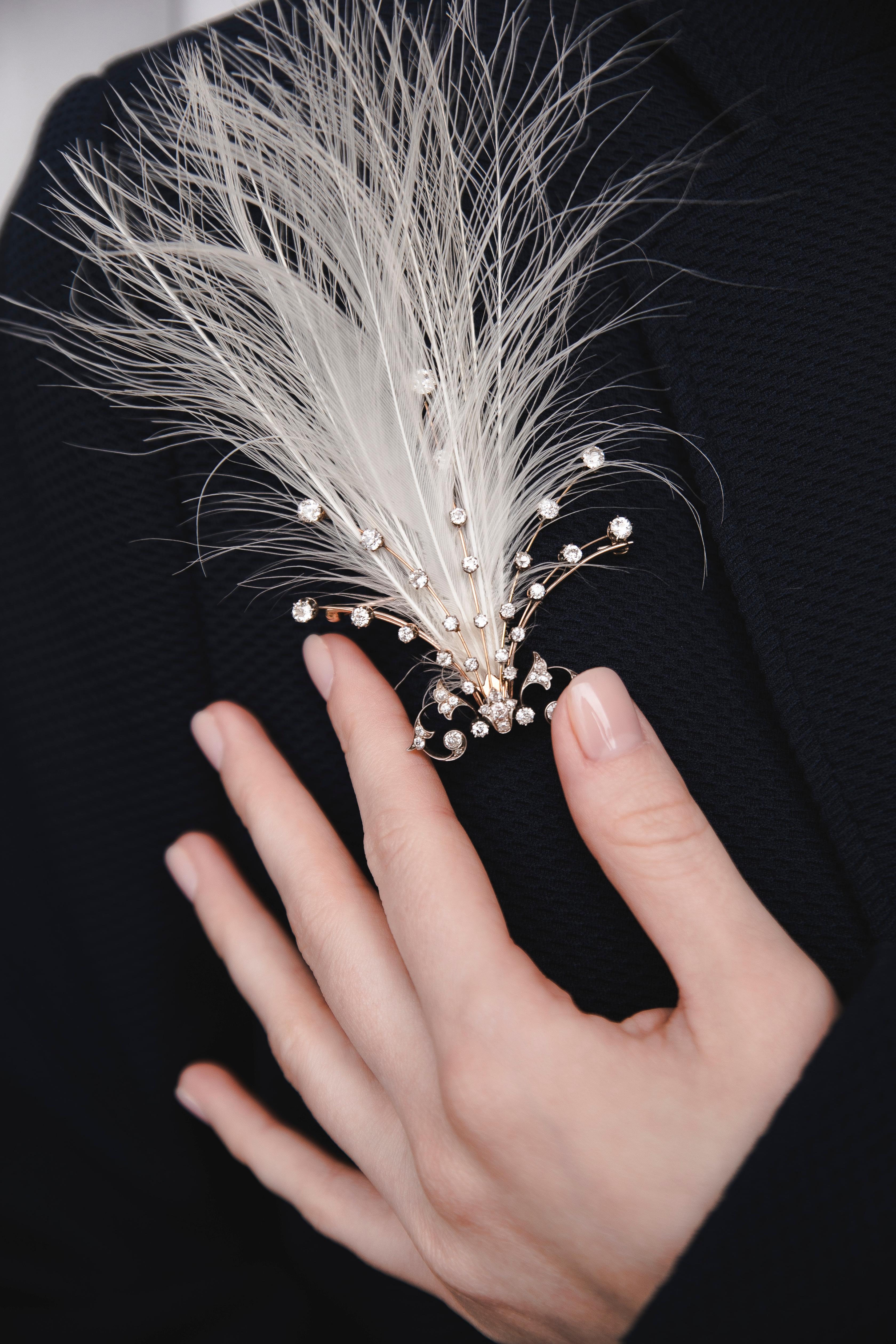 Diamond Tiara Brooch Aigrette Comb Original Box Collingwood, 1900 9