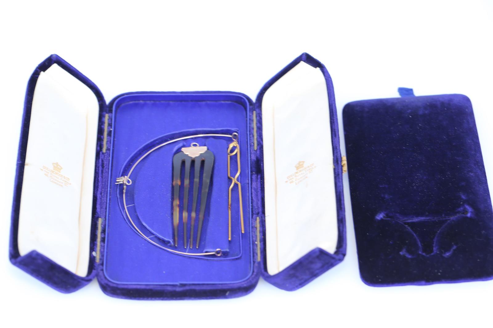 Round Cut Diamond Tiara Brooch Aigrette Comb Original Box Collingwood, 1900