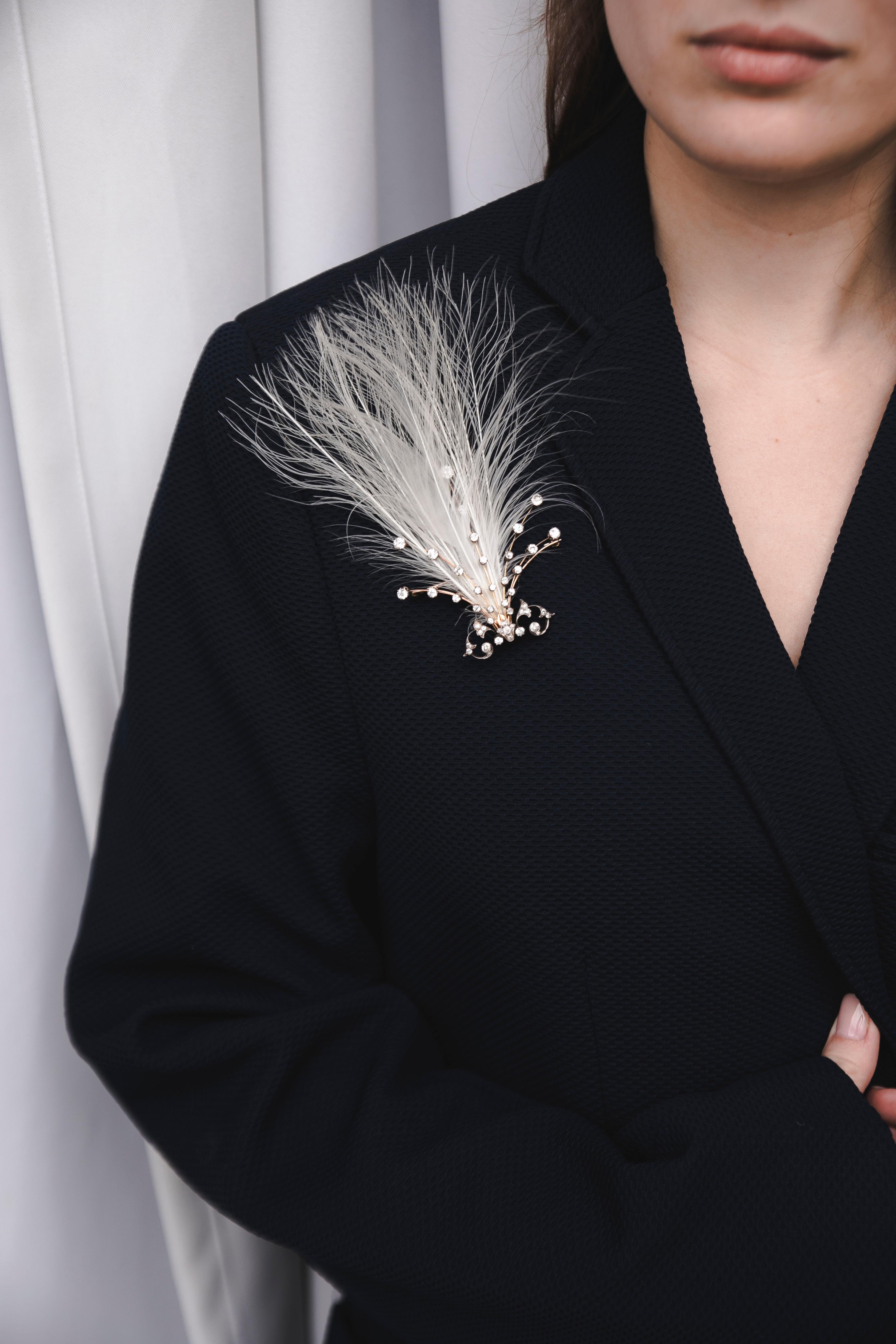 Diamond Tiara Brooch Aigrette Comb Original Box Collingwood, 1900 In Good Condition In Herzelia, Tel Aviv
