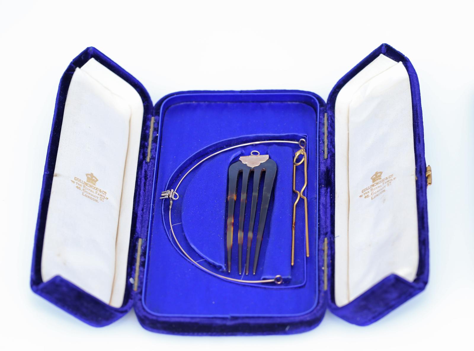 Diamond Tiara Brooch Aigrette Comb Original Box Collingwood, 1900 For Sale 1