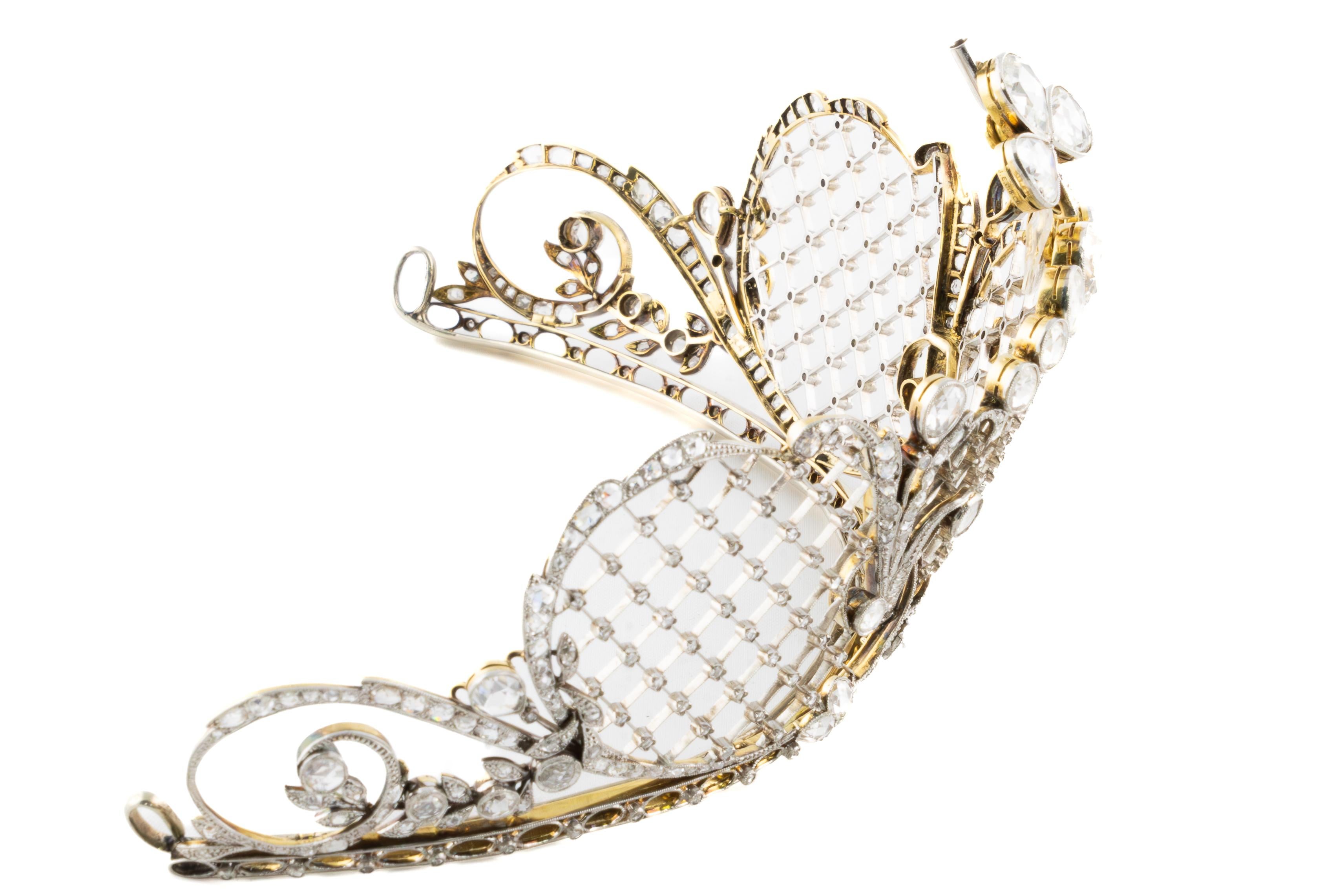 Tiara de diamantes de J.E. Caldwell Belle Époque en venta