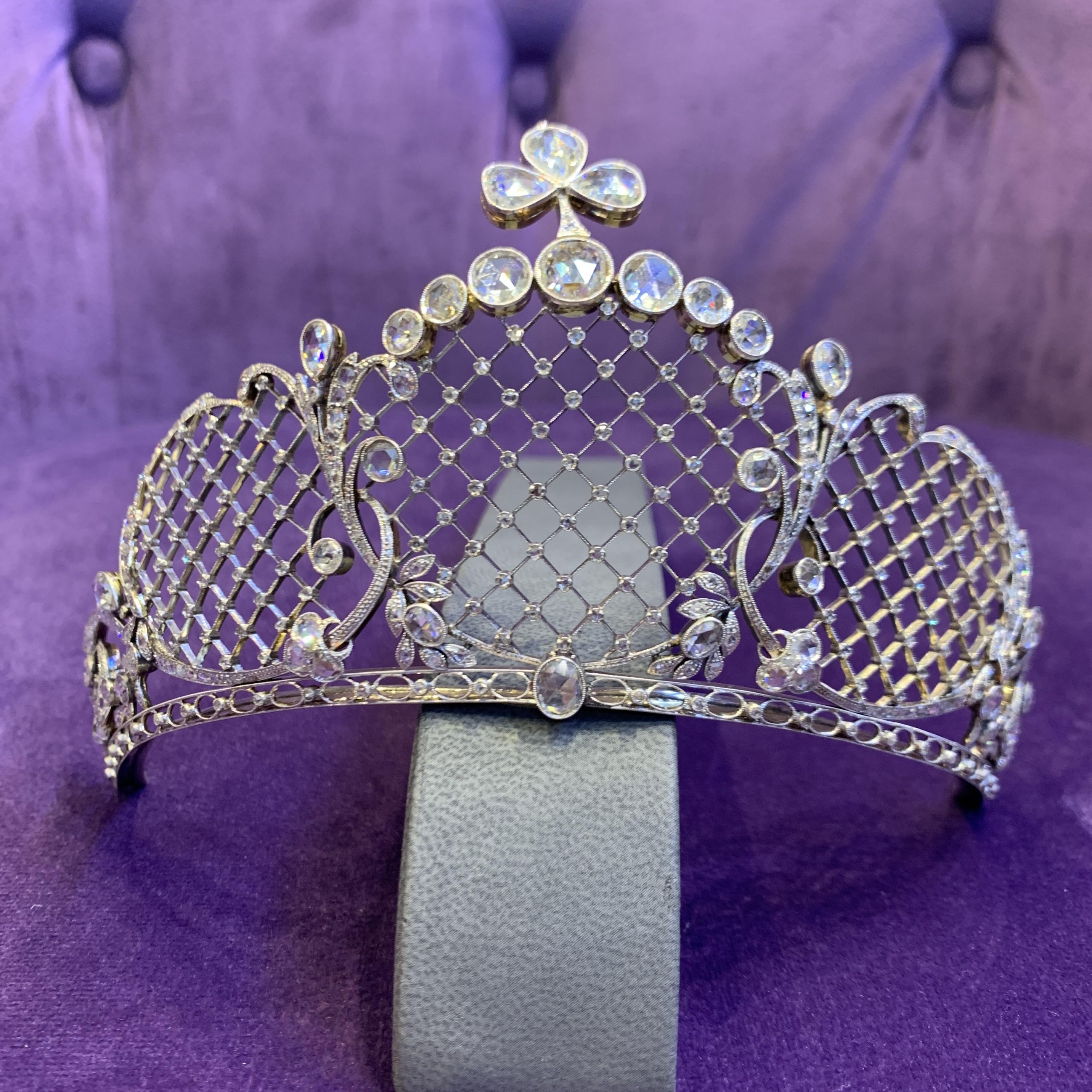 Belle Époque Diamond Tiara by J.E. Caldwell For Sale