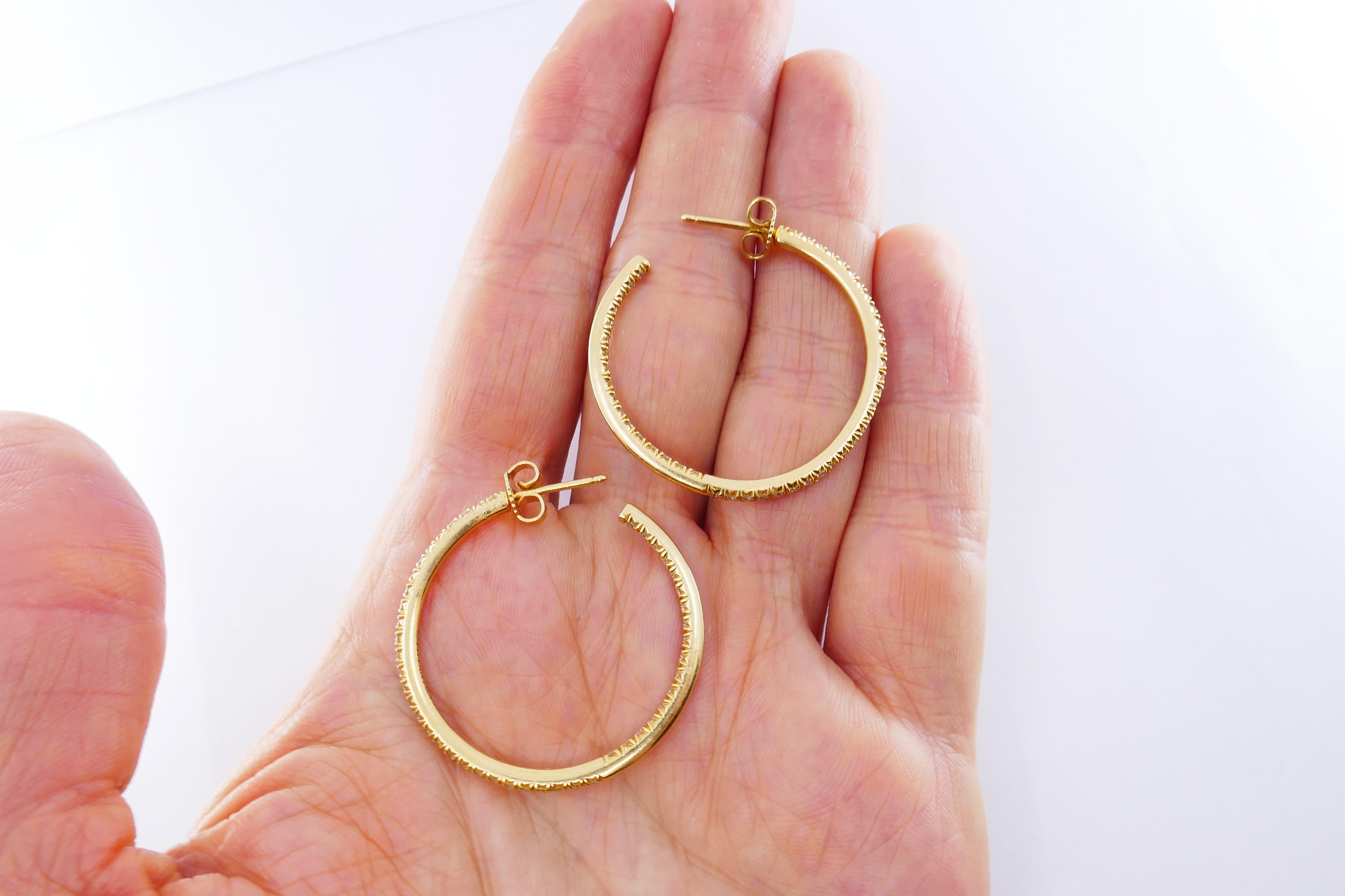 Women's Diamond Tiffany & Co. Gold Hoop Earrings