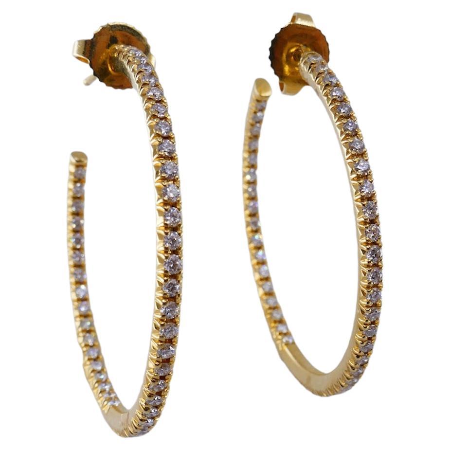 Diamond Tiffany & Co. Gold Hoop Earrings