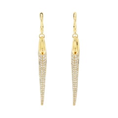 Diamond Tiger’s Eye Gold Drop Earrings