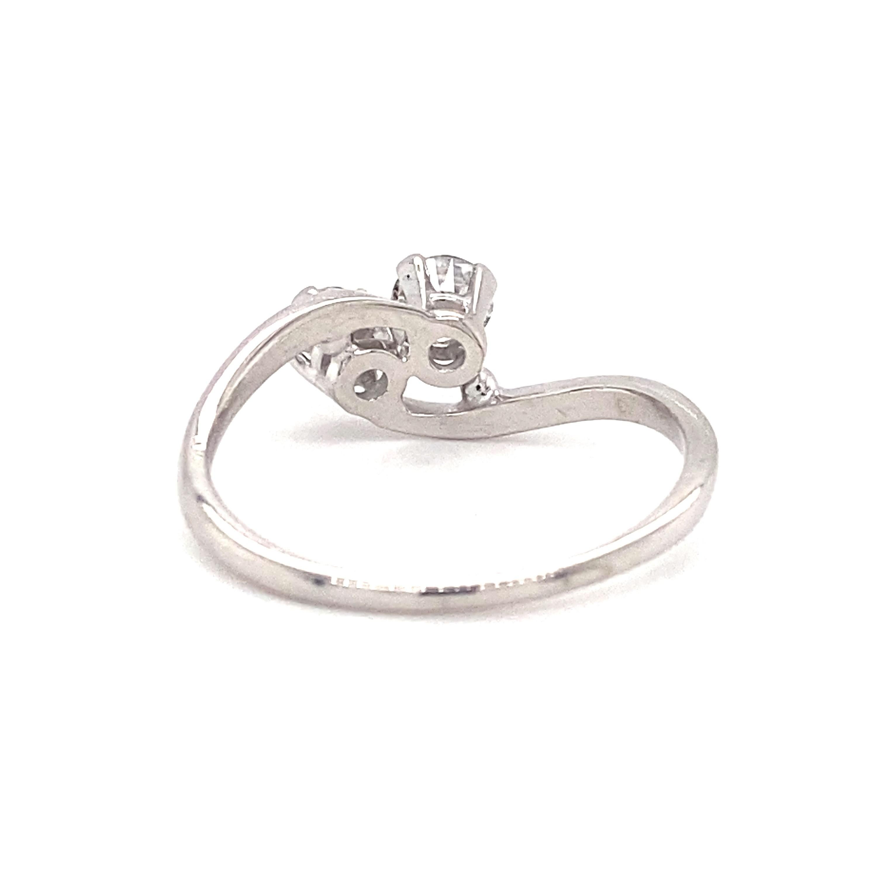 Diamant-Ring Toi et Moi aus 14 Karat Gold 6