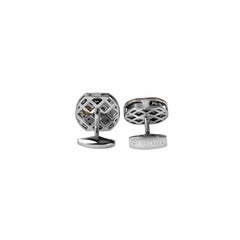 Diamond Tonneau Skeleton Cufflinks in Rose Gold Silver (Limited Edition)