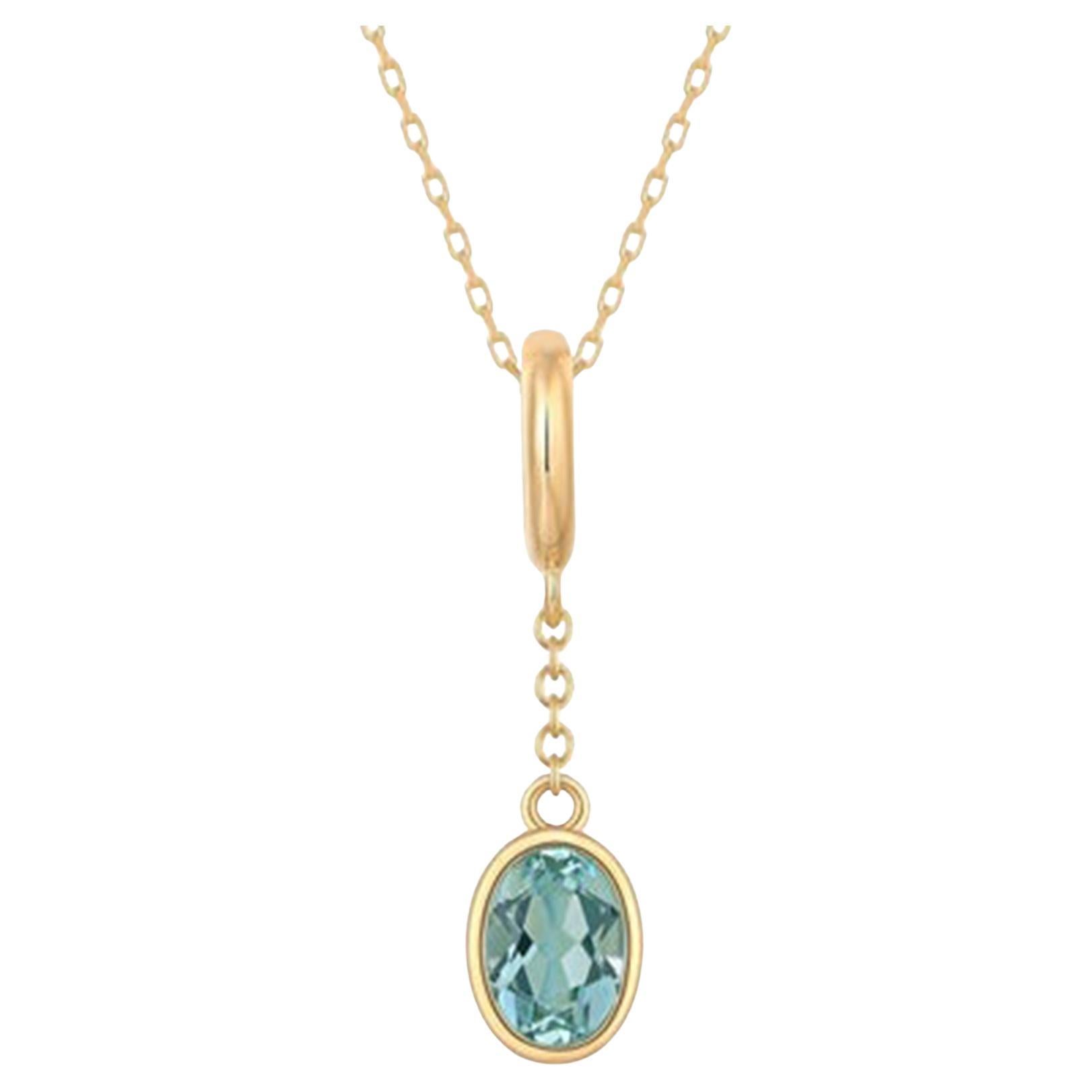 Diamond Topaz 14K (or 18k upon request) Yellow Gold Pendant Necklace