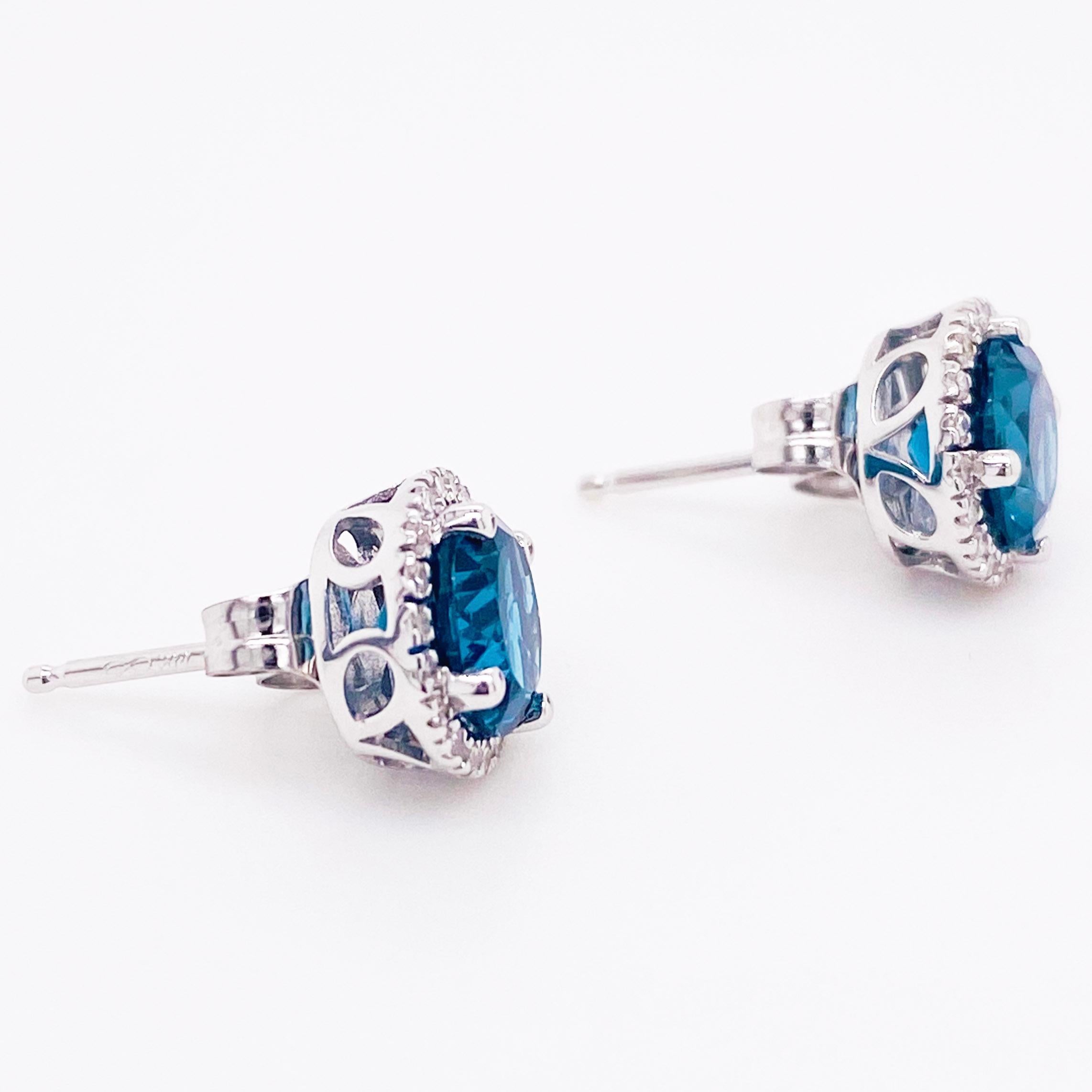2 carat blue topaz earrings