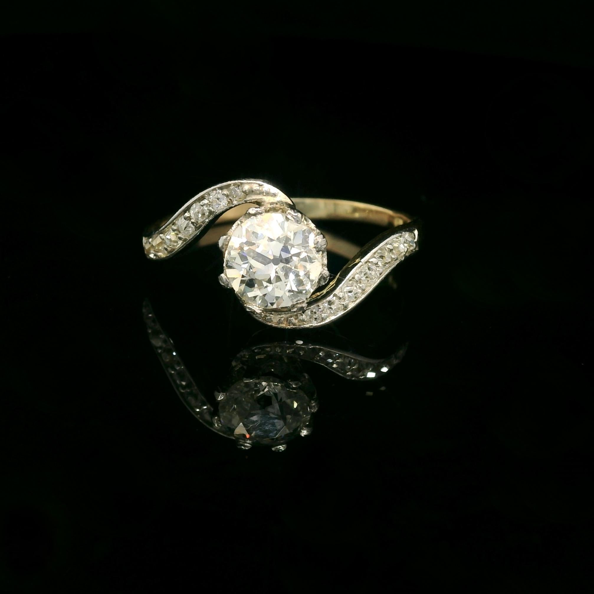 Anello con tourbillon di diamanti del 1900 - 1910 circa In condizioni buone in vendita a Uccle, BE