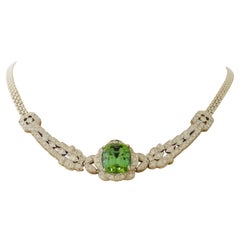 Collana con tormalina e diamanti.