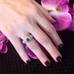 Diamond Tourmaline Ring 1.29 Tcw 14k White Gold Certified