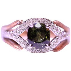 Diamond Tourmaline Rose Gold Yellow Gold Right Hand Fashion Ring
