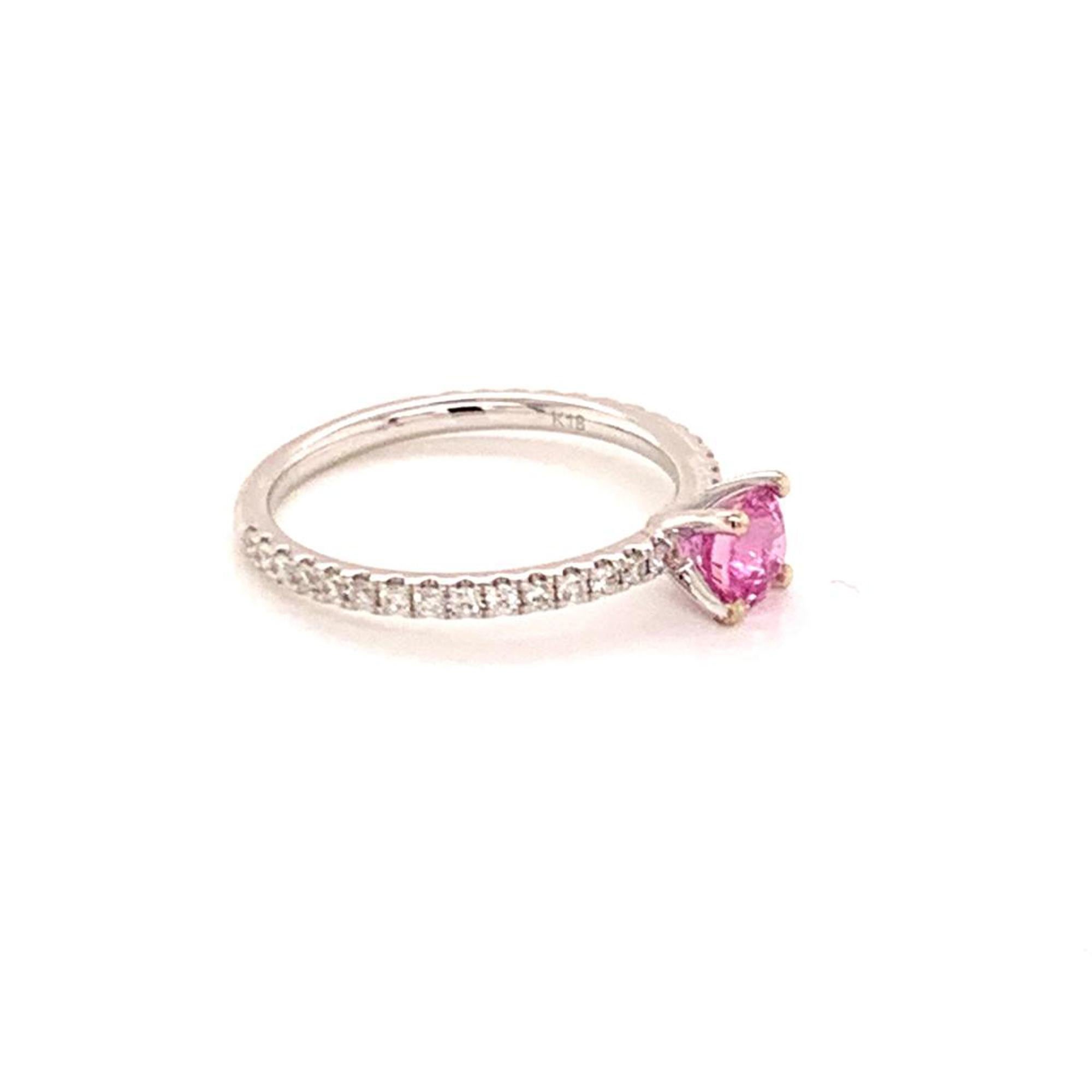 Anillo Diamante Turmalina Rubelita 6,5 Oro 18k 1,04 TCW Certificado en Nuevo estado para la venta en Brooklyn, NY